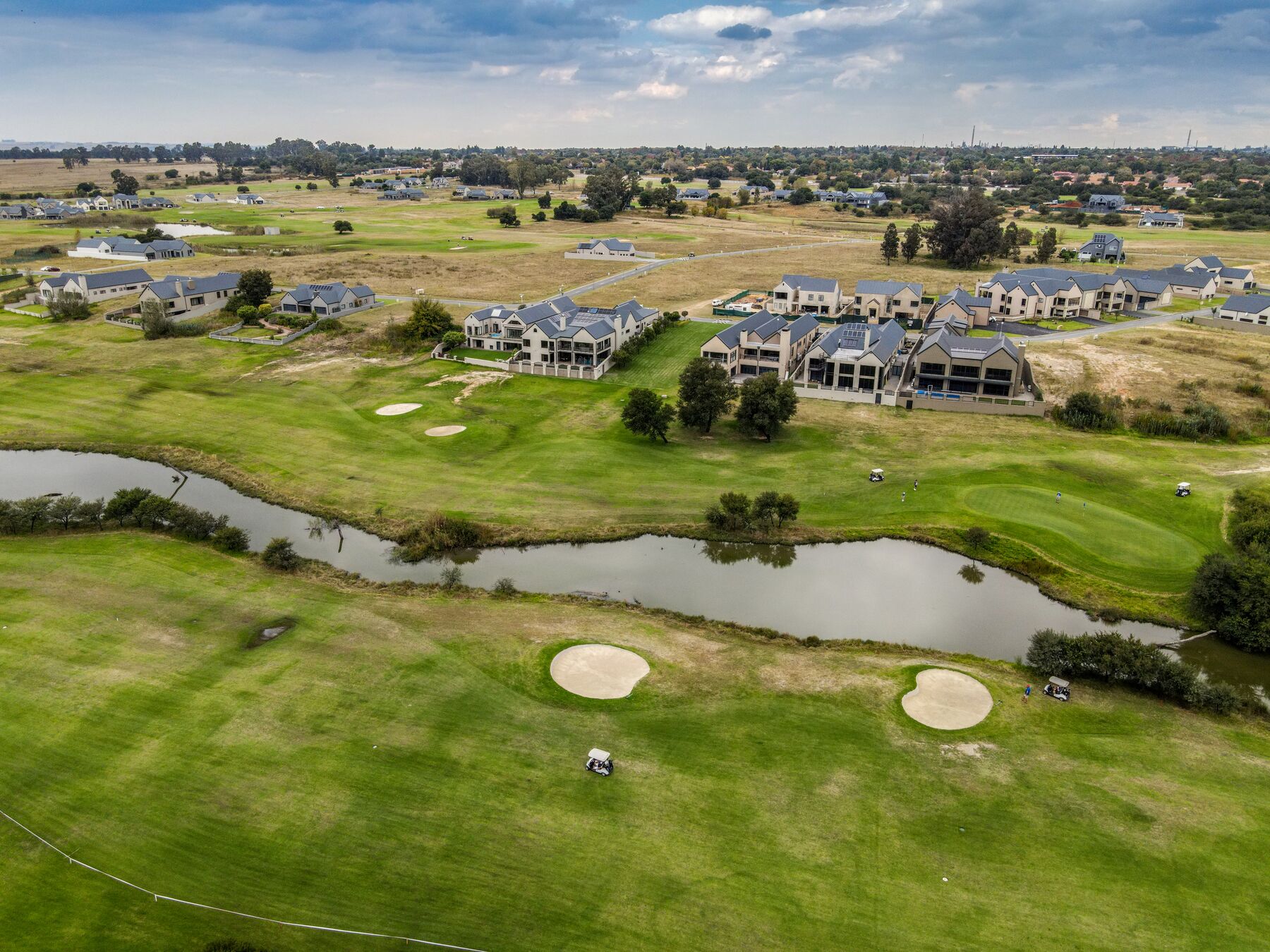 Estate roads winding through the development